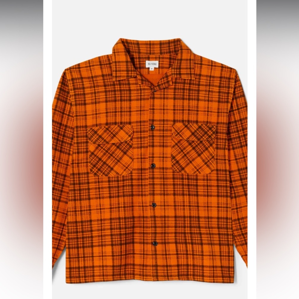 NWT Re/Done 1950s straight bottom plaid shirt MEDIUM